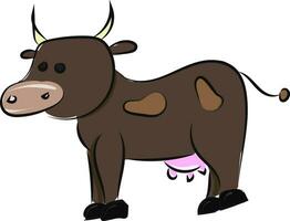 Immagine di mucca, vettore o colore illustrazione.