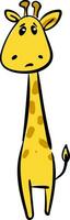 emoji di un' triste di colore giallo giraffa impostato su isolato bianca sfondo vettore o colore illustrazione