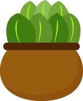 clipart di un' verde pianta in vaso su un' Marrone terroso pentola vettore o colore illustrazione