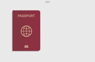 passaporto rosso su sfondo bianco. vettore. vettore