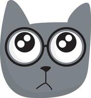 pittura di il viso di un' triste gatto con bicchieri vettore o colore illustrazione