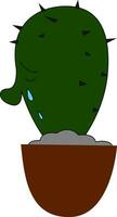 emoji di un' pianto cactus vettore o colore illustrazione