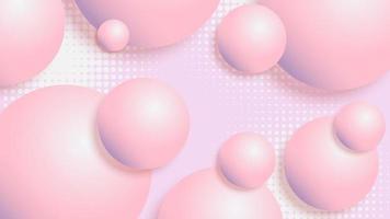 sfondo astratto con sfere 3d rosa che rimbalzano vettore