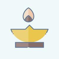icona olio lampada. relazionato per Ramadan simbolo. scarabocchio stile. semplice design modificabile. semplice illustrazione vettore