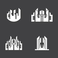 skyline della città moderna. sagoma della città. illustrazione vettoriale in design piatto