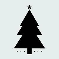 geometrico Natale albero con stella su superiore, nero schema forma geometrico Natale albero silhouette isolato minimo unico creativo Natale albero natale elegante design pino albero astratto design vettore