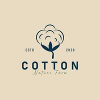 cotone natura biologico logo minimalista disegno, icona vettore illustrazione design modello