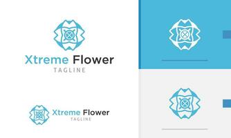 logo design icona astratto geometrico bellissimo fiore modello nel piatto moderno stile vettore