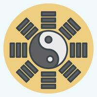icona yin yang. relazionato per Cinese nuovo anno simbolo. colore compagno stile. semplice design modificabile. semplice illustrazione vettore