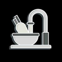 icona pulizia. relazionato per cucinando simbolo. lucido stile. semplice design modificabile. semplice illustrazione vettore