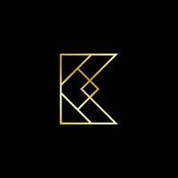 astratto lettera K nel oro logo vettore