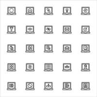 App il computer portatile icona impostare. linea icona collezione. contenente icone. vettore