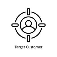 bersaglio cliente vettore schema icona design illustrazione. attività commerciale e gestione simbolo su bianca sfondo eps 10 file
