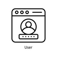 utente vettore schema icona design illustrazione. attività commerciale e gestione simbolo su bianca sfondo eps 10 file