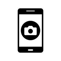 Icona di vettore di applicazione mobile della fotocamera