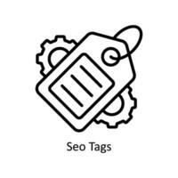 SEO tag vettore schema icona design illustrazione. attività commerciale e gestione simbolo su bianca sfondo eps 10 file