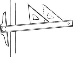 disegno parallelo Linee utilizzando t-quadrato e triangolo, maggior parte recentemente fatto siamo parallelo, Vintage ▾ incisione. vettore