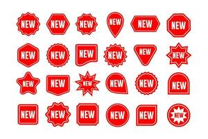 vendita sconto nuovo impostato rosso colore emblema etichetta badge offrire modello vettore