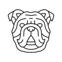 bulldog cane cucciolo animale domestico linea icona vettore illustrazione