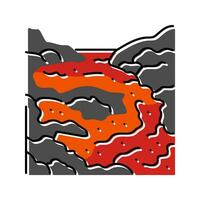 magma lava vulcano colore icona vettore illustrazione