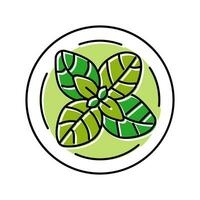 basilico cosmetico pianta colore icona vettore illustrazione