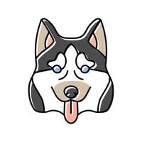 siberiano rauco cane cucciolo animale domestico colore icona vettore illustrazione