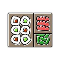 bento scatola giapponese cibo colore icona vettore illustrazione