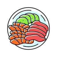 sashimi giapponese cibo colore icona vettore illustrazione