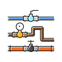 tubatura sistema petrolio ingegnere colore icona vettore illustrazione