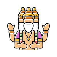 Brahma Dio indiano colore icona vettore illustrazione