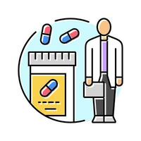 farmacia tecnico medicazione colore icona vettore illustrazione