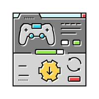 aggiornamenti gioco sviluppo colore icona vettore illustrazione