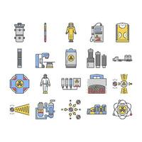 nucleare ingegnere energia energia icone impostato vettore
