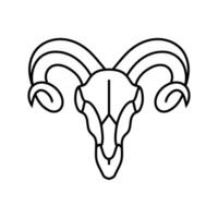 cranio montone corno animale linea icona vettore illustrazione