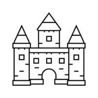castello giocattolo bambino linea icona vettore illustrazione