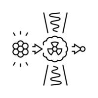 neutrone Attivazione nucleare energia linea icona vettore illustrazione