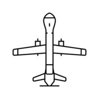 senza equipaggio aereo veicolo aeronautico ingegnere linea icona vettore illustrazione