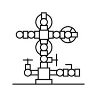 olio testa di pozzo petrolio ingegnere linea icona vettore illustrazione