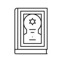 ebraico preghiera libro siddur linea icona vettore illustrazione