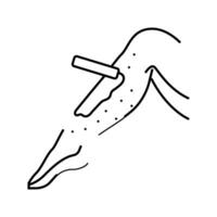 gamba capelli rimozione femmina linea icona vettore illustrazione