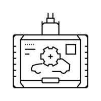 diagnostico computer auto meccanico linea icona vettore illustrazione