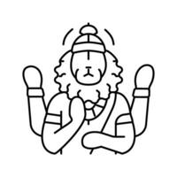 narasimha Dio indiano linea icona vettore illustrazione