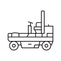 pneumatico rullo costruzione veicolo linea icona vettore illustrazione