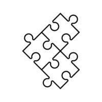 puzzle idea soluzione linea icona vettore illustrazione