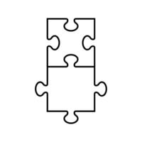 puzzle squadra soluzione linea icona vettore illustrazione