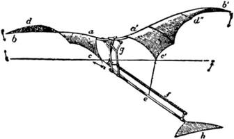 penaud artificiale volante uccello, Vintage ▾ illustrazione. vettore