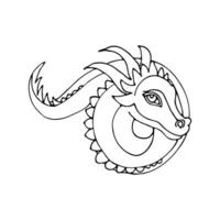 vettore illustrazione di un' Drago su un' bianca sfondo nel cartone animato stile. Drago nel il centro di il illustrazione per decorazione e decorazione.