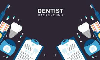 dentista utensili e attrezzatura bandiera concetto vettore