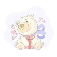 romantico simpatico orso. simbolo d'amore per san valentino vettore