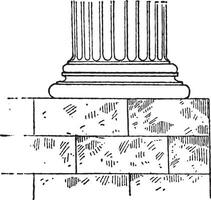 stilobate, Vintage ▾ incisione. vettore